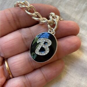 Liz Claiborne Initial B Locket Charm Link‎ Chain Bracelet